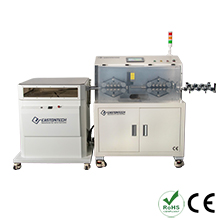 Wire cutting & stripping machine with coiling device