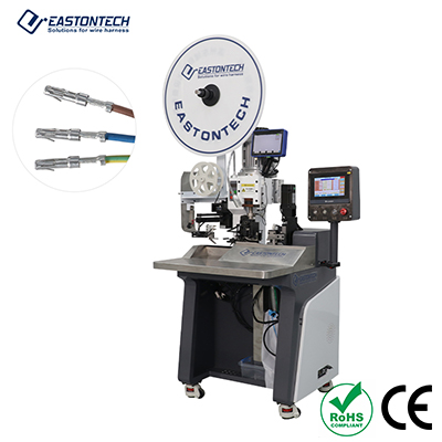 Multi-core cable continuous stripping and crimping machine
